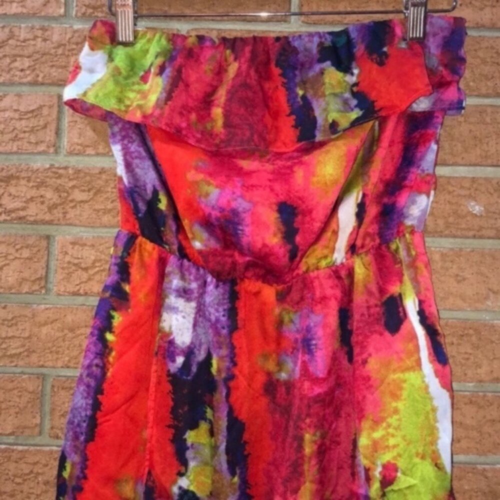 ❣️MM COUTURE❣️PRINTED STRAPLESS DRESS❣️ - Picture 4 of 8